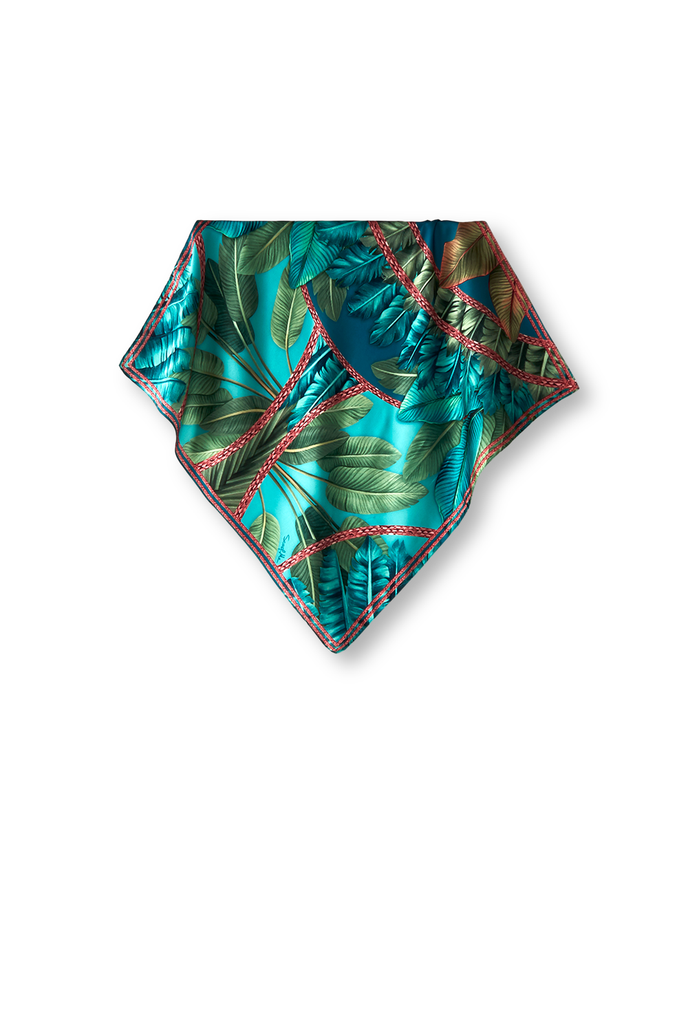Ravenala scarf in polyester satin | 50x50cm