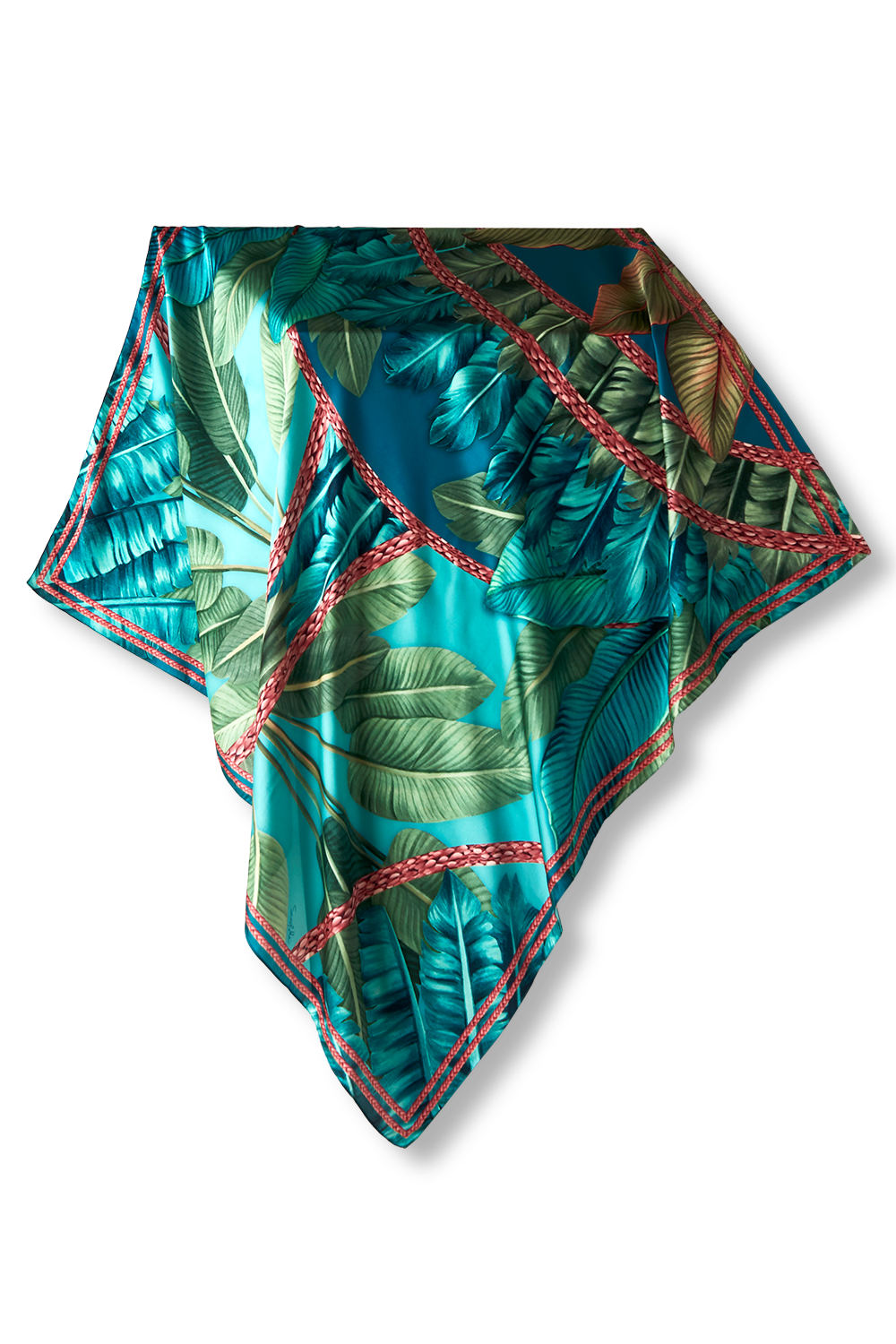 Ravenala scarf in polyester satin | 90x90cm