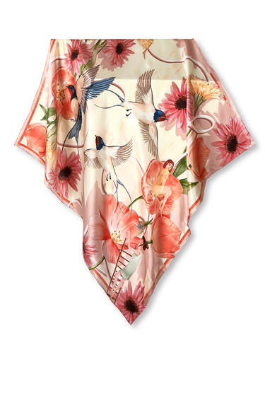 Lenço double face Refúgio em cetim de seda | 90x90cm