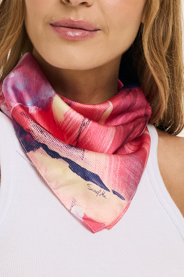 Lenço Submersa em cetim de seda | 40x40cm