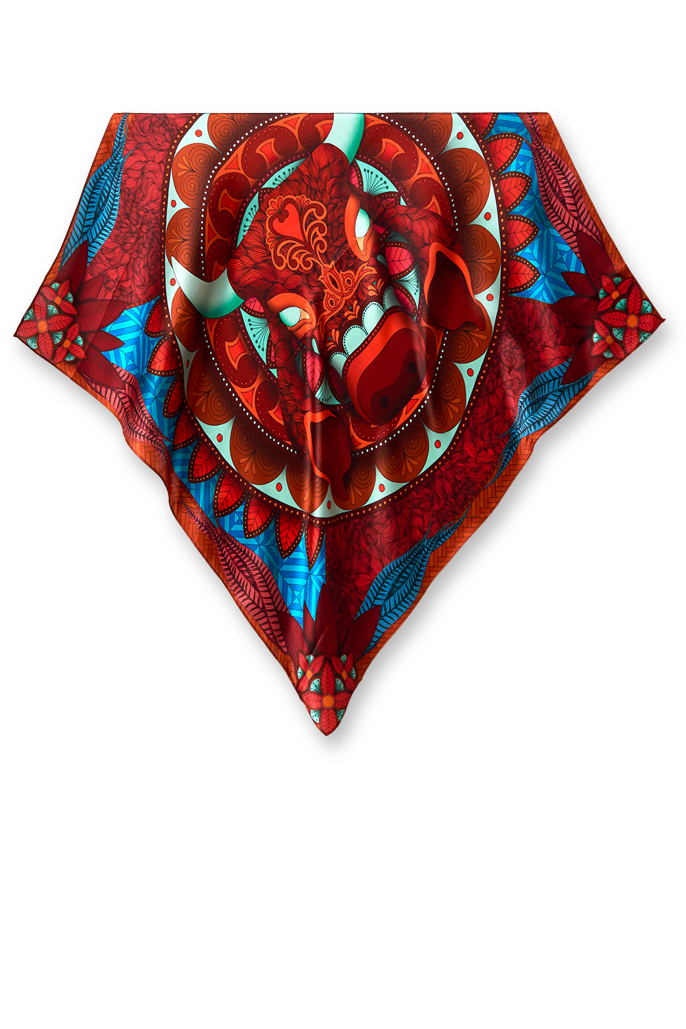 Bull scarf in silk satin | 65x65cm