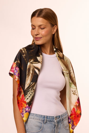 Lenço Tucano em twill de seda | 90x90cm