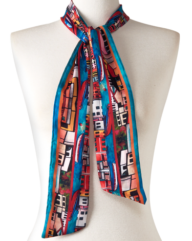 faixa pescoço cabeça twilly scarf me positano itália em cetim poliéster 8x130cm