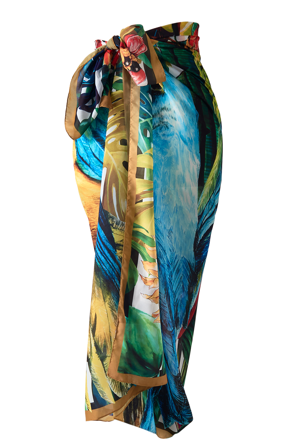 Max lenço Araras do Brasil em mousseline de poliéster | 130x130cm