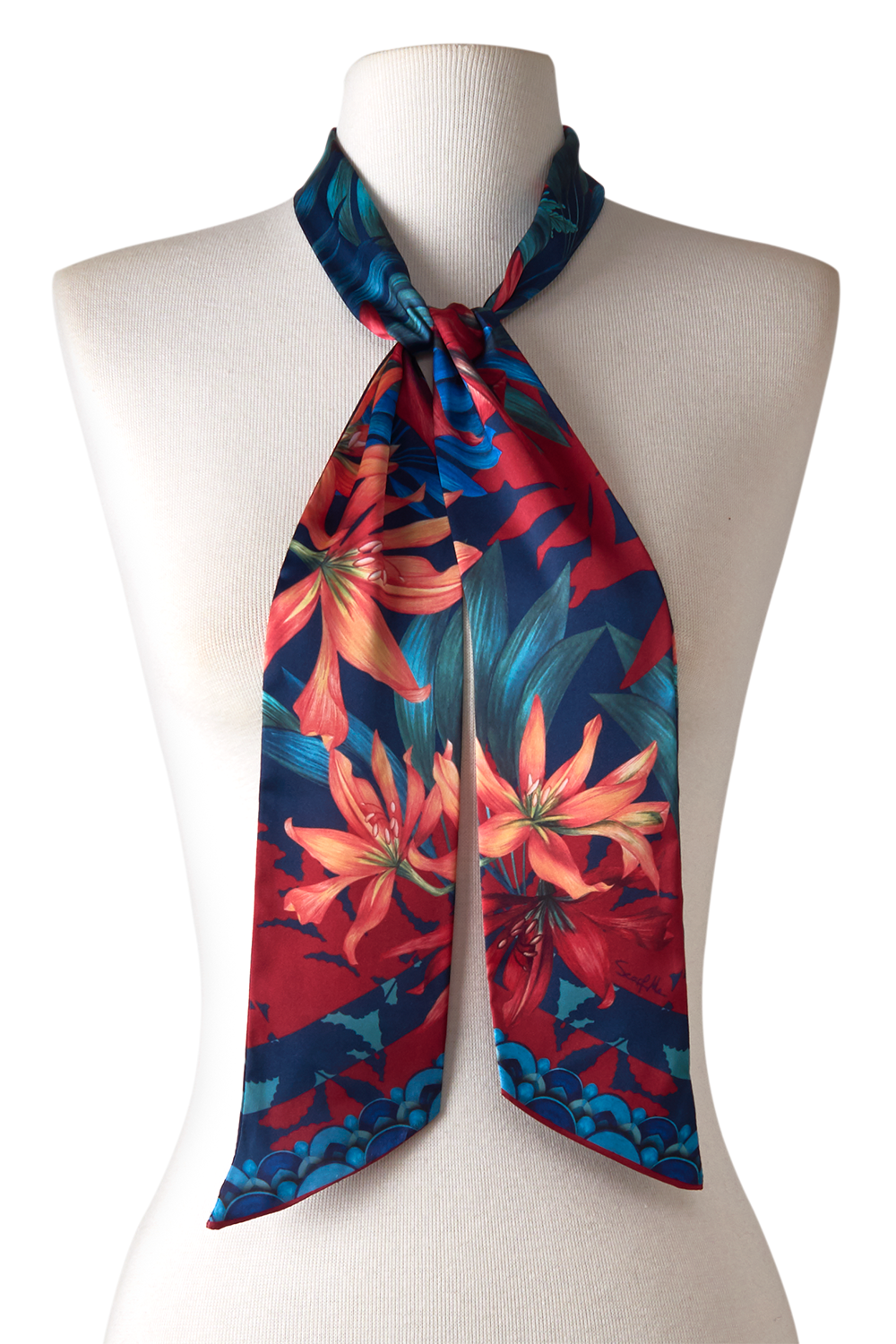 TWILLY SCARF ME FLOWER GEOMETRY / SATIN POLYESTER