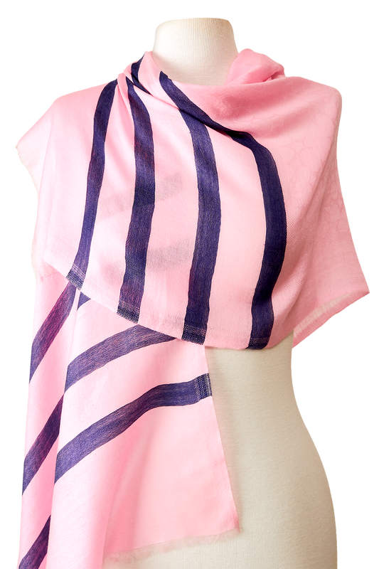   - Cashmere Baby rosa claro/marinho- Scarf Me 