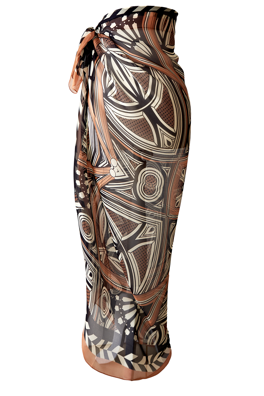 Max lenço Arabesco Fashion em mousseline de seda | 130x130cm