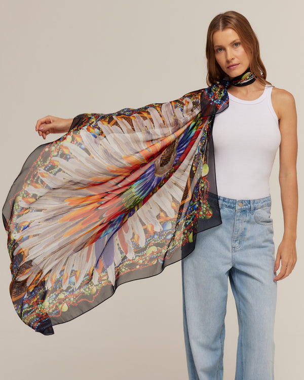 Cocar max scarf in silk mousseline | 130x130cm