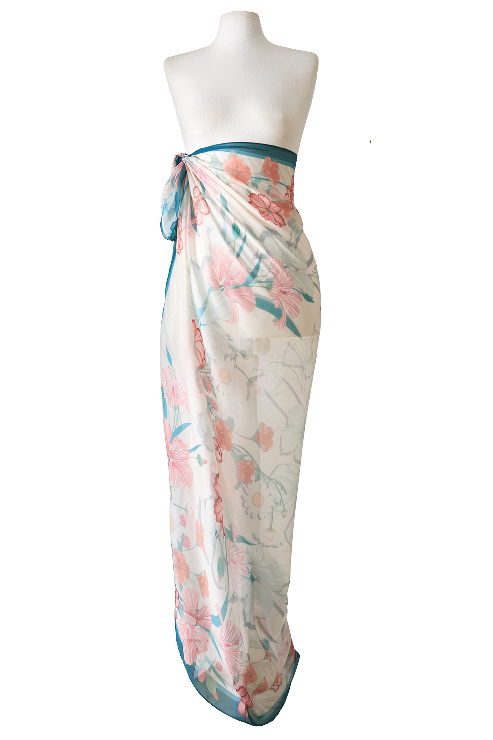 Max Botanical scarf in silk mousseline | 130x130cm
