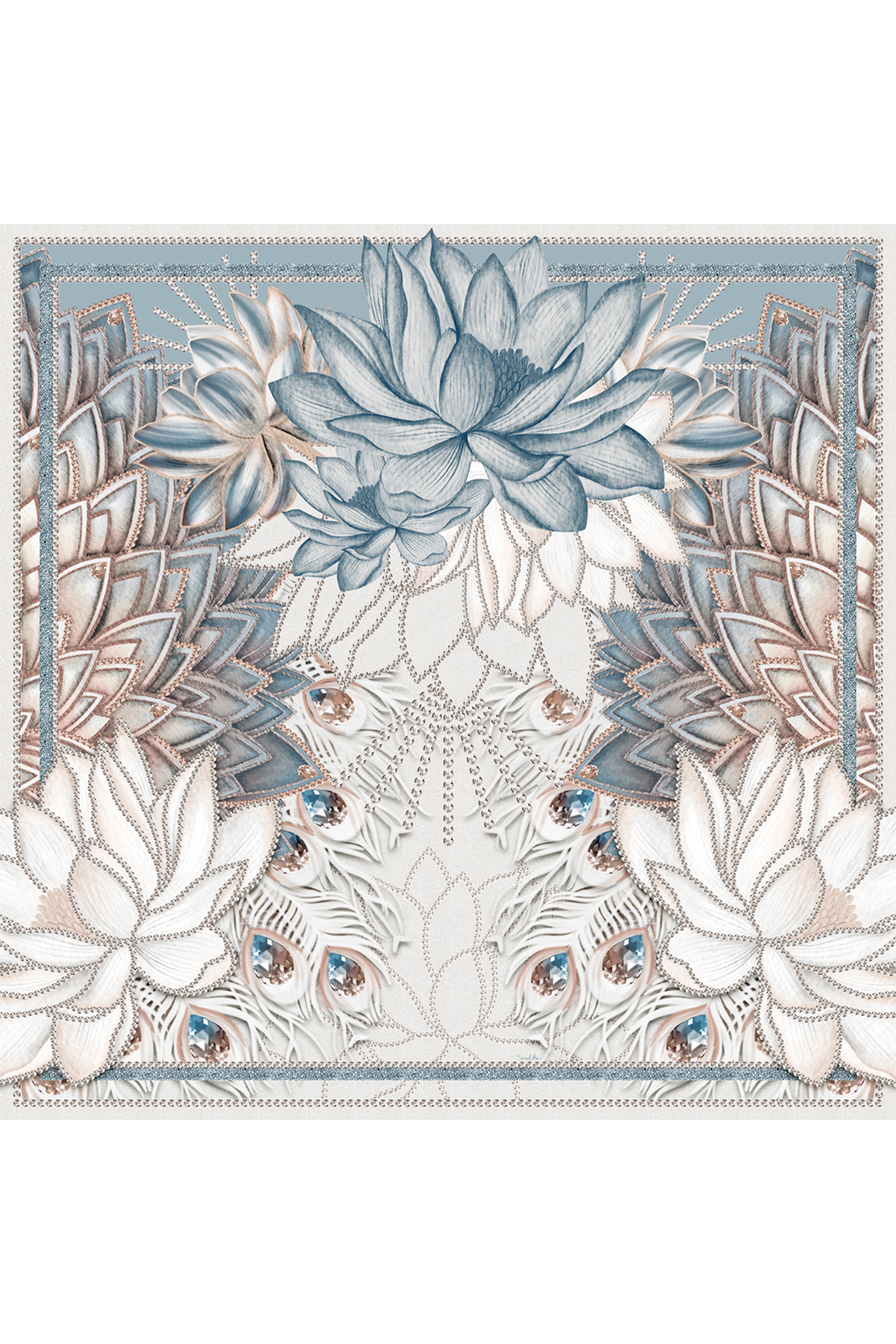 Max Lotus Glow scarf in silk mousseline | 130x130cm