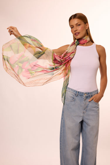 Max lenço Musella em mousseline de seda | 130x130cm