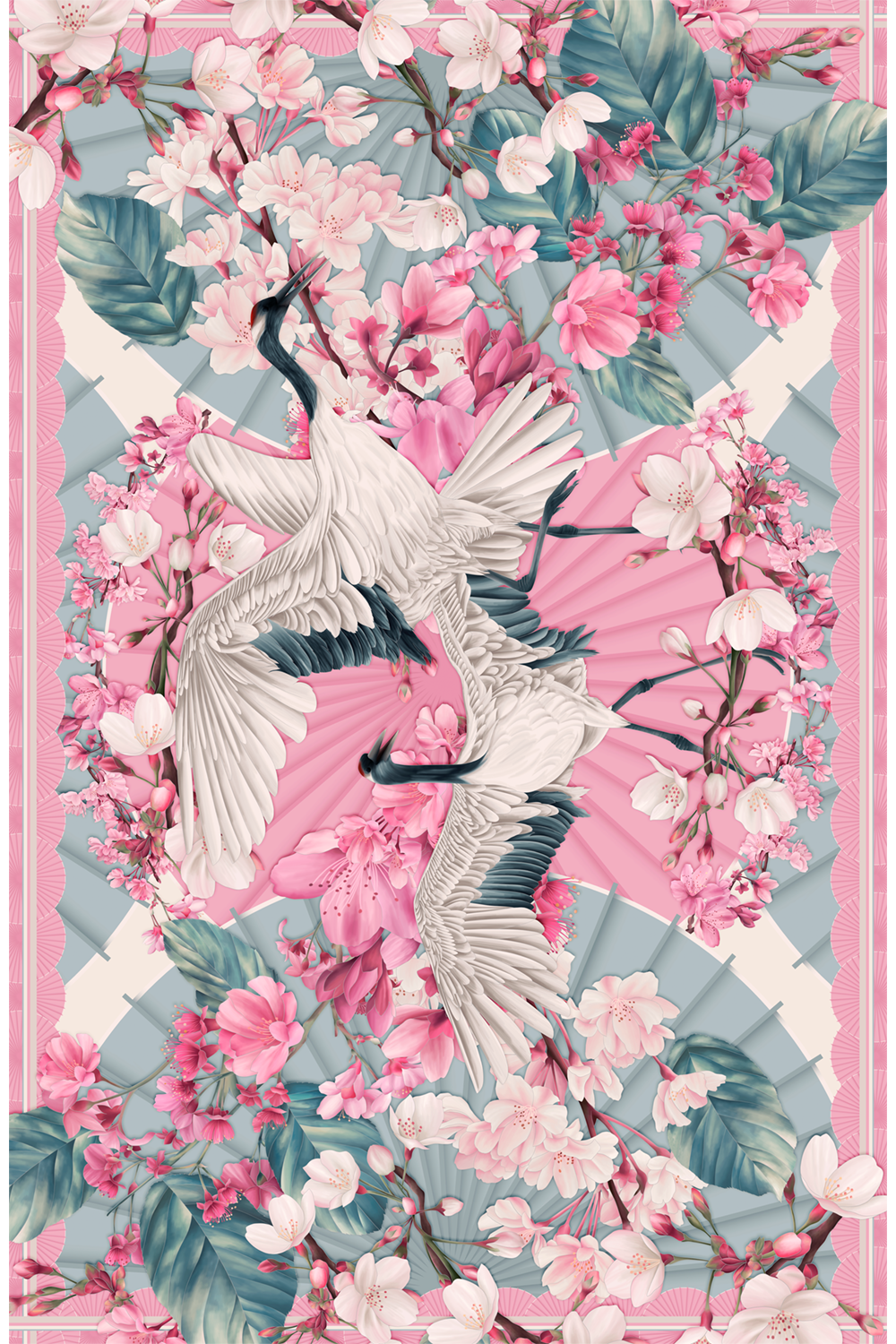 Panneau Grou Benevolence in polyester georgette | 130x200cm