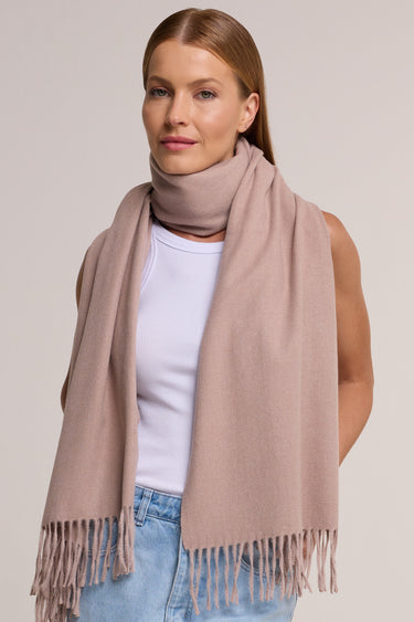 Nude pashmina with a wool touch