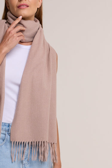 Nude pashmina with a wool touch