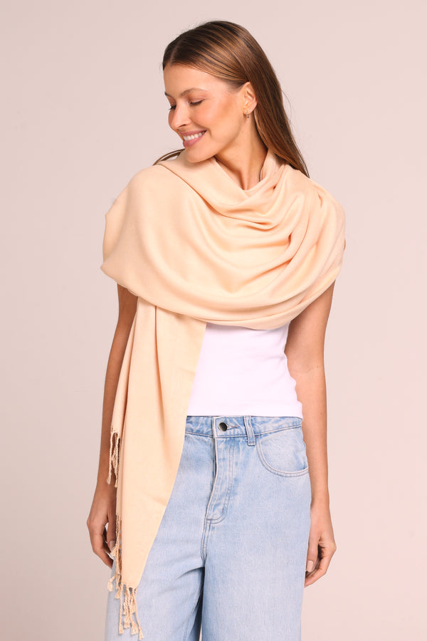Beige viscose pashmina | 70x180cm