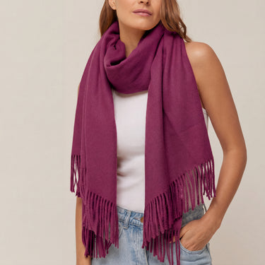 Pashmina bordeaux em toque de lã