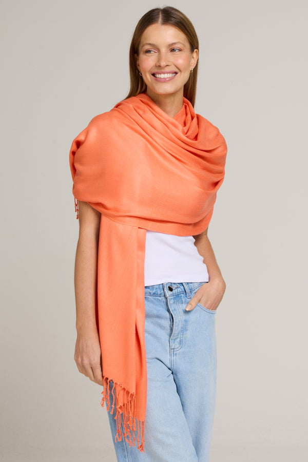 Coral viscose pashmina | 70x180cm
