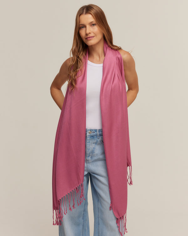 Dusty pink viscose pashmina | 70x180cm
