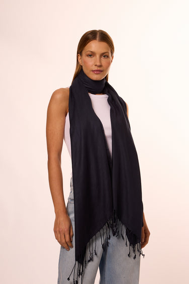 Pashmina marinho de viscose | 70x210cm