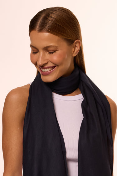 Pashmina marinho de viscose | 70x210cm