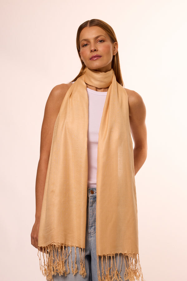 Beige viscose pashmina | 70x210cm