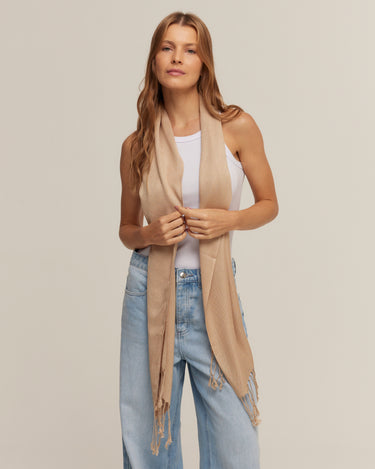 Pashmina bege de viscose | 35x180cm