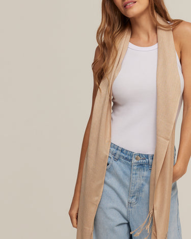 Pashmina bege de viscose | 35x180cm