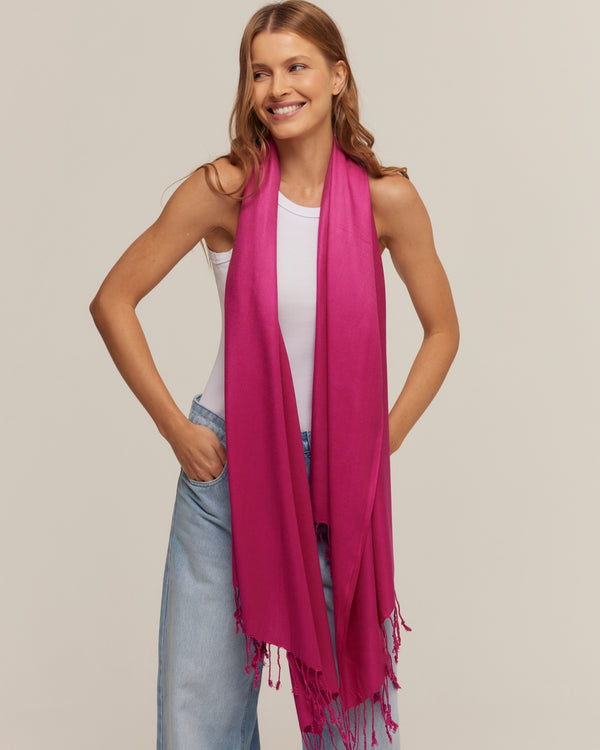 Pink viscose pashmina | 70x180cm