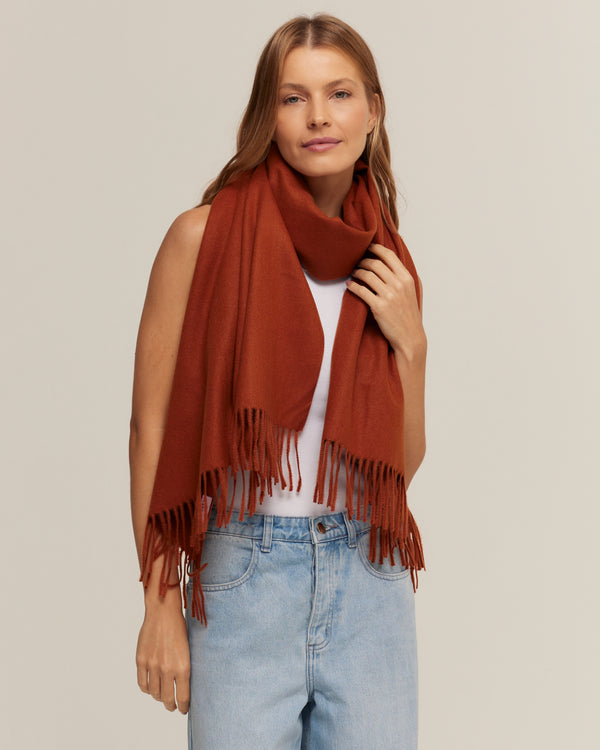 Terracotta pashmina with a wool feel