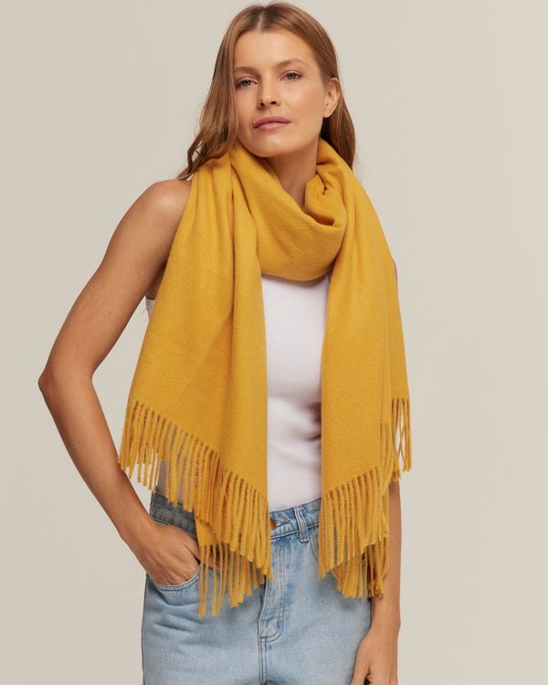 Mustard pashmina with a wool feel