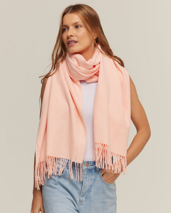 Peach pashmina with a wool feel