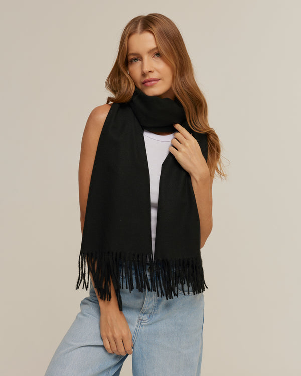 Black pashmina with a wool feel