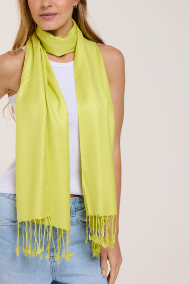 Pashmina verde lima de viscose | 35x180cm
