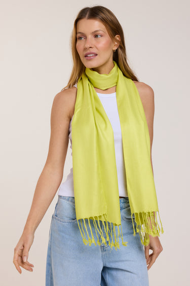 Pashmina verde lima de viscose | 35x180cm