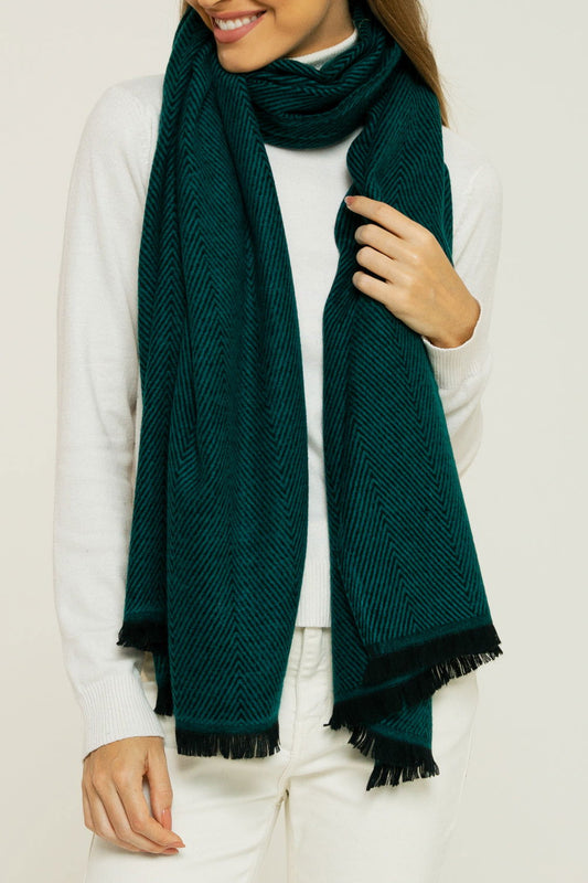   - Cashmere Espinha de peixe verde/preto- Scarf Me 