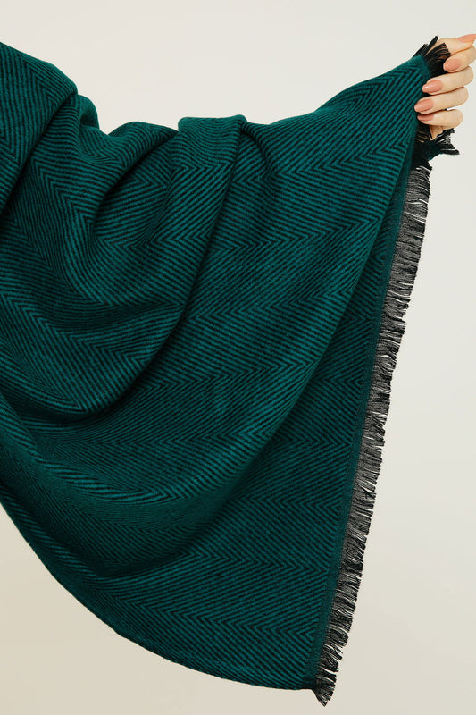   - Cashmere Espinha de peixe verde/preto- Scarf Me 