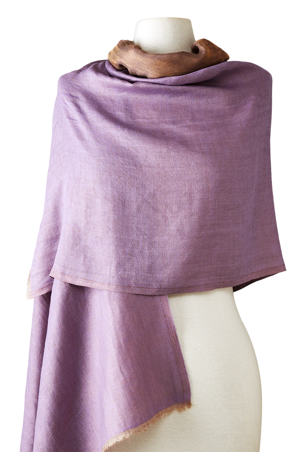 Double Sided Cashmere with Lavender Silk Zari | 75X200cm
