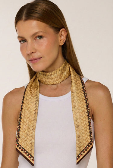 Twilly Tramado em Palha em cetim de poliéster | 8x130cm