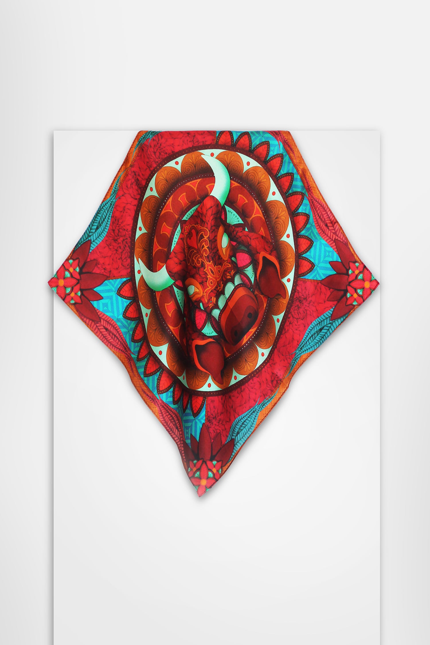 Bull scarf in silk satin | 40x40cm