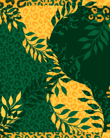 Lenço Brasil Animal Verde e Amarelo