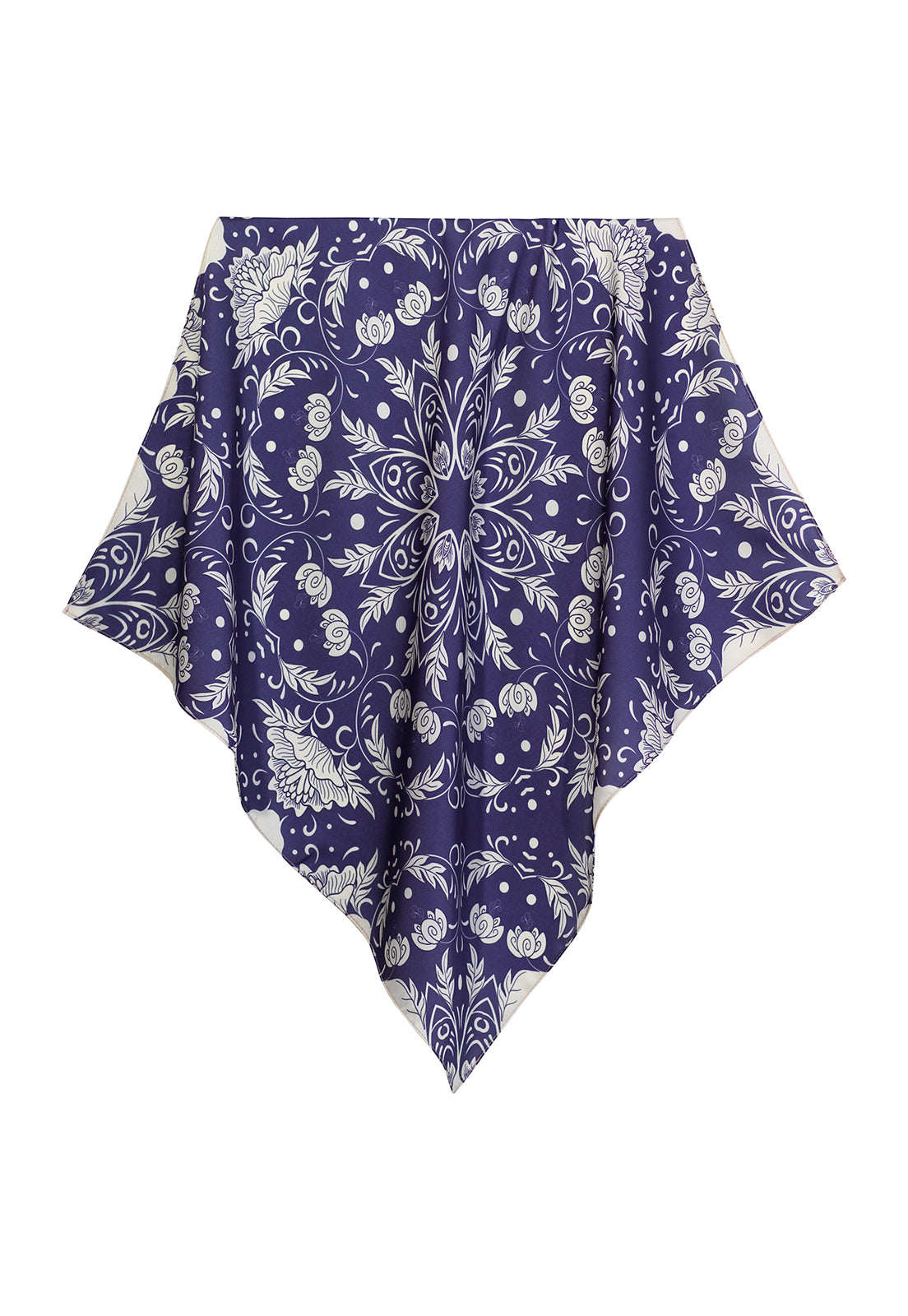 lenço bandana mandala azulejo de poliéster acetinado