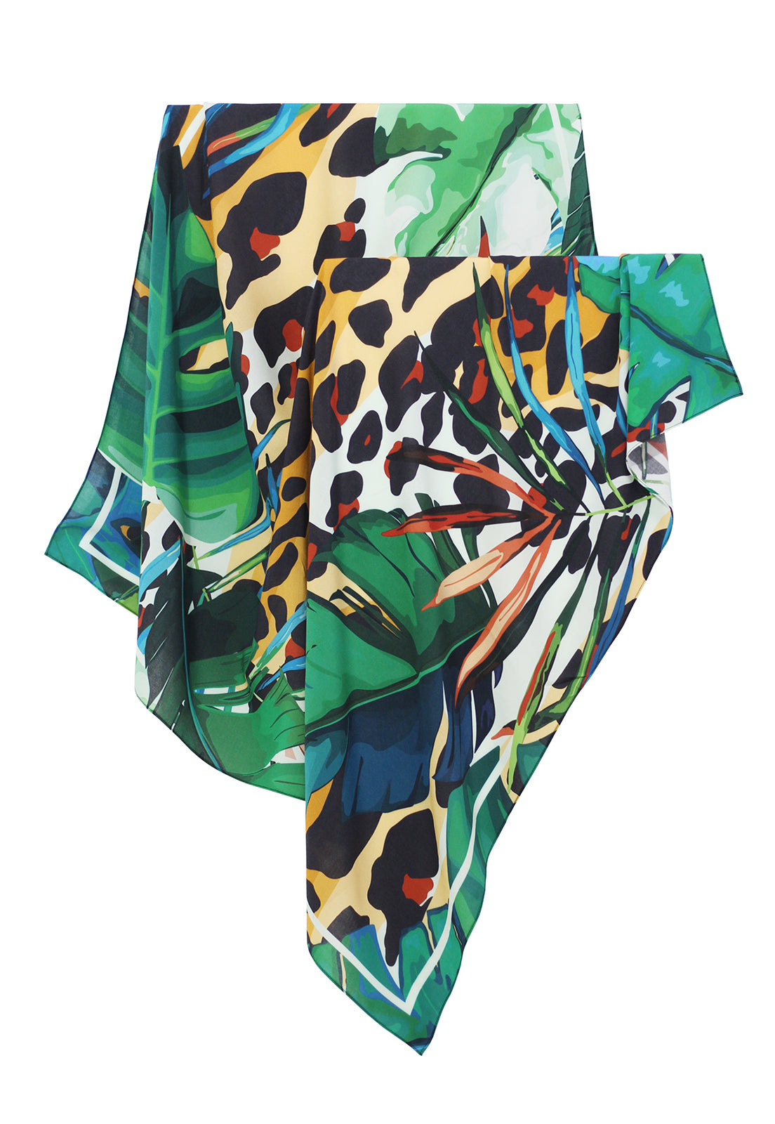 Tropical Jaguar scarf in viscose | 90x90cm
