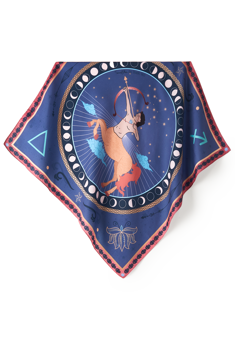 Sagittarius scarf in polyester satin | 60x60cm