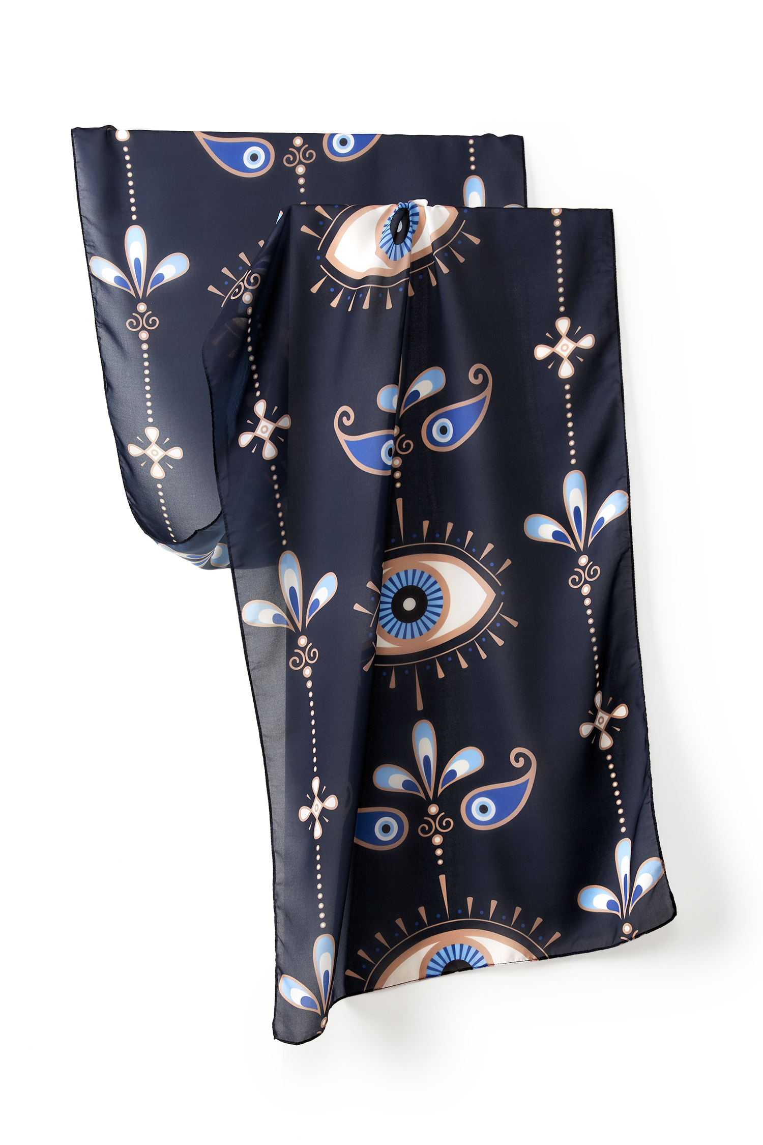 Greek eye scarf in polyester mousseline | 45X210cm