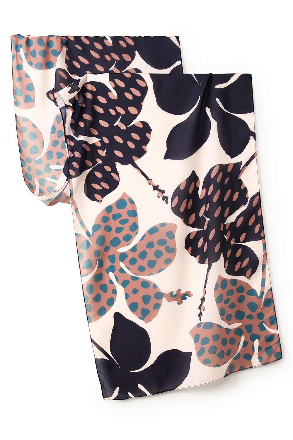 Scarf Flowers dots in polyester mousseline | 45X210cm 