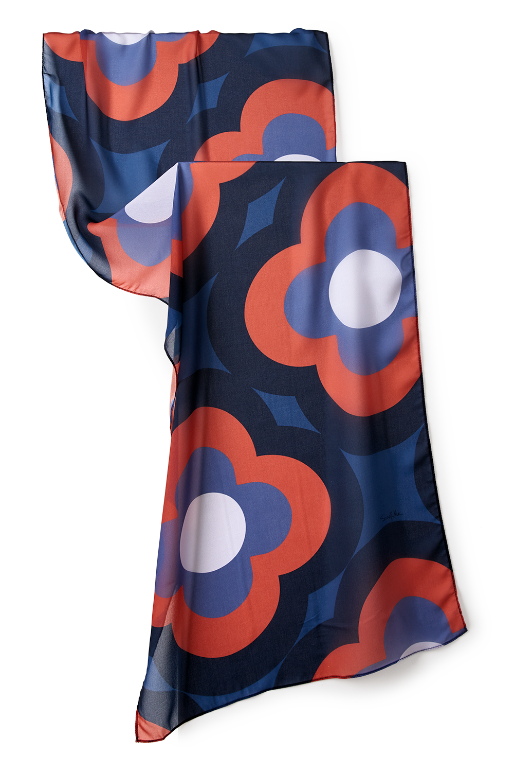 Flower power scarf in polyester mousseline | 45X210cm