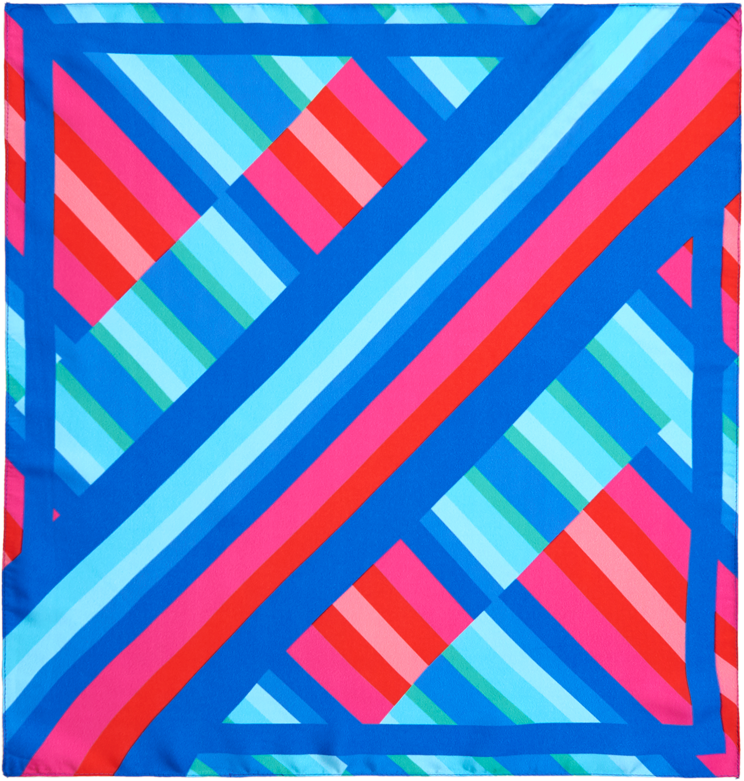 lenço bandana listrado multicolorido em cetim poliéster 50x50cm