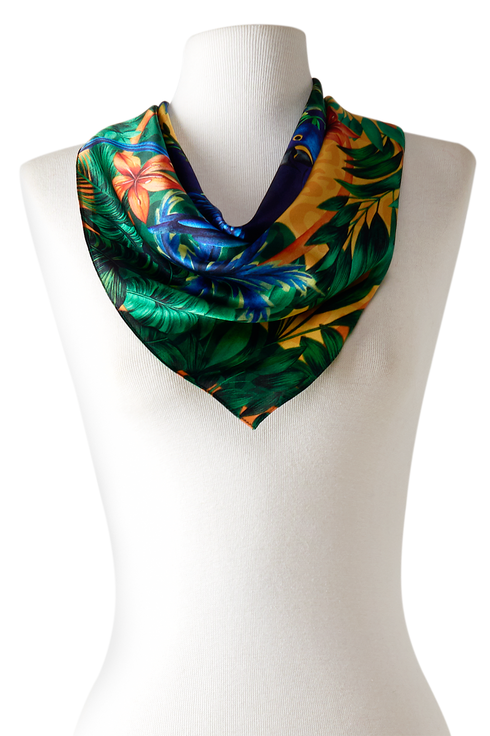 Brasil Tropical scarf in polyester satin | 50x50cm