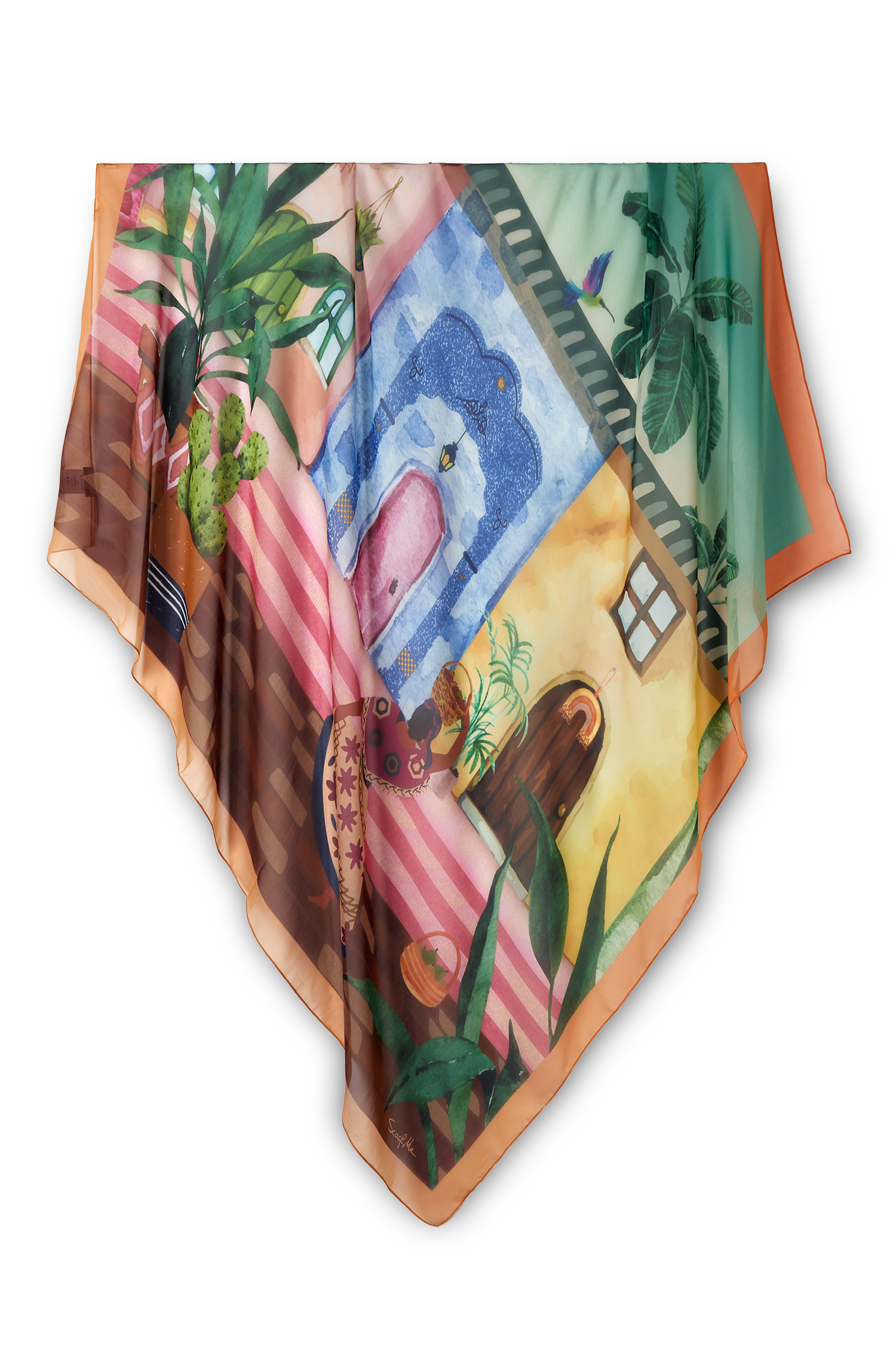 Max lenço Guadalupe em mousseline de seda | 130x130cm