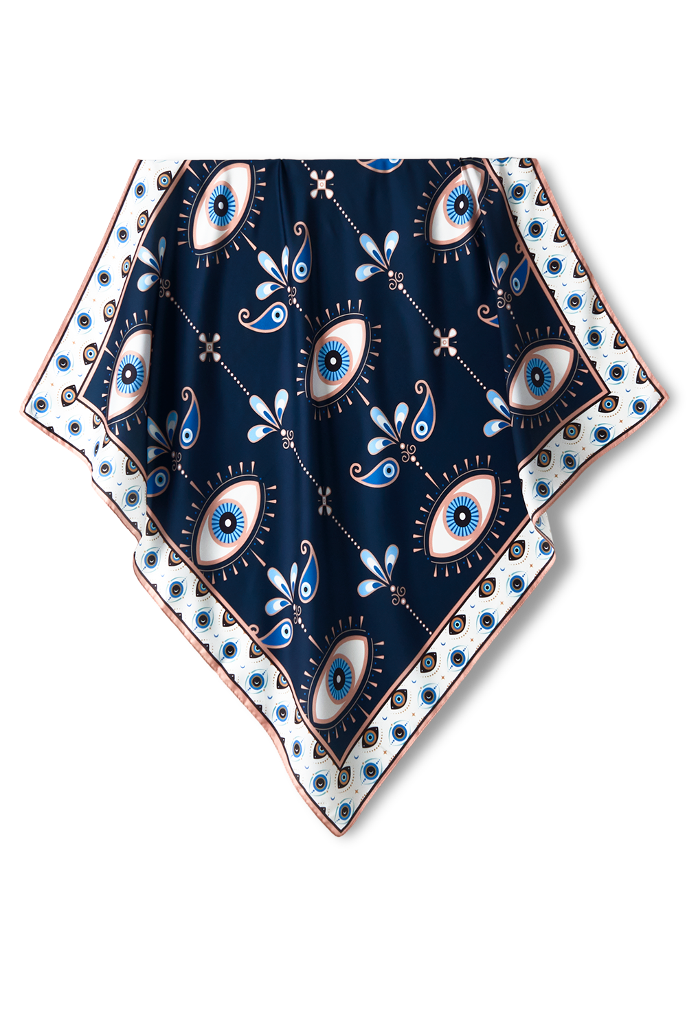Greek Eye scarf in polyester satin | 70x70cm